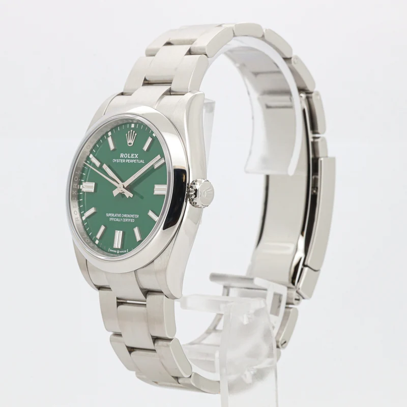 Rolex Oyster Perpetual 126000 Green Dial Qyster Edelstahl Automatik