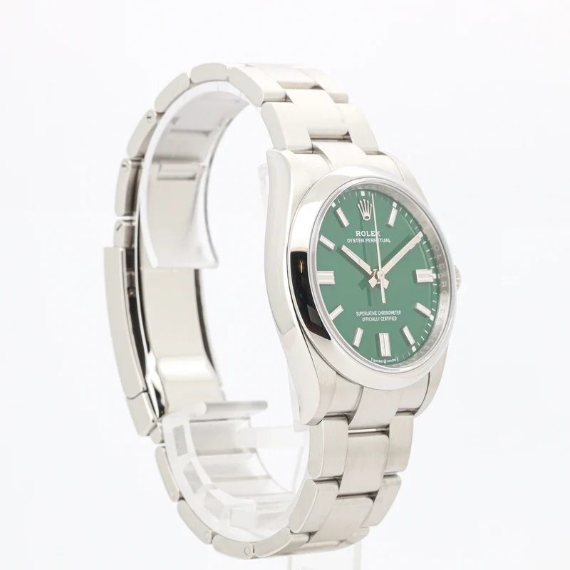 Rolex Oyster Perpetual 126000 Green Dial Qyster Edelstahl Automatik