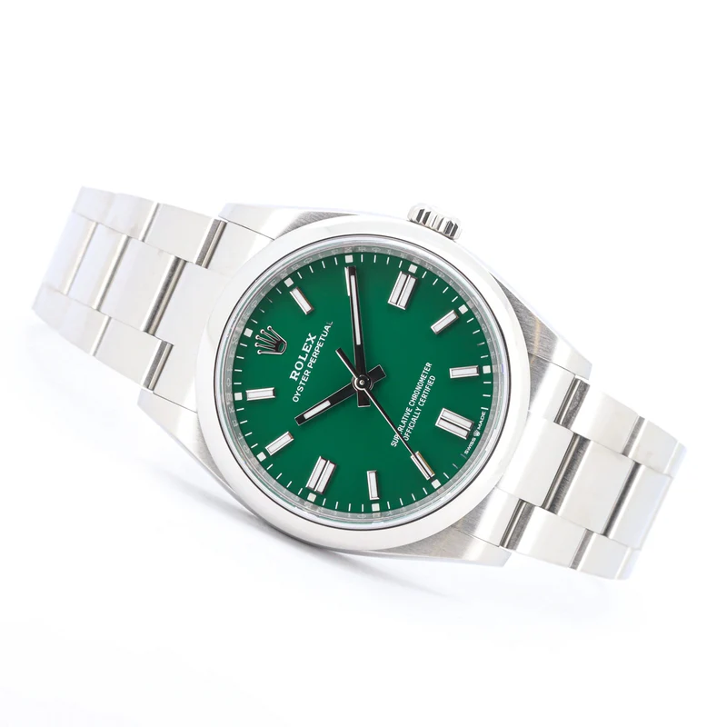 Rolex Oyster Perpetual 126000 Green Dial Qyster Edelstahl Automatik