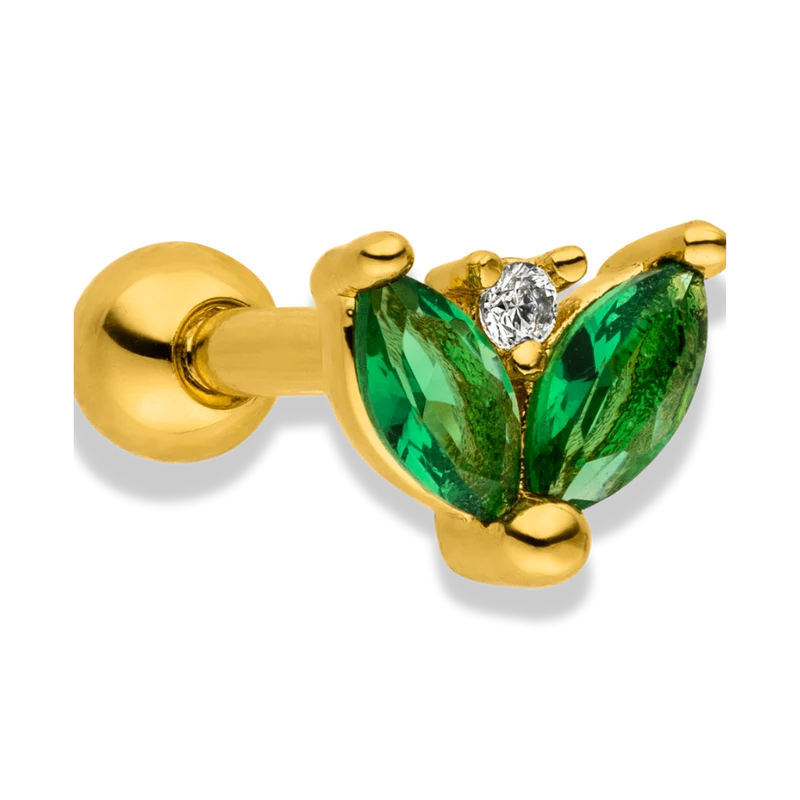 Blooming Lotus Ohr Piercing 18K Vergoldet