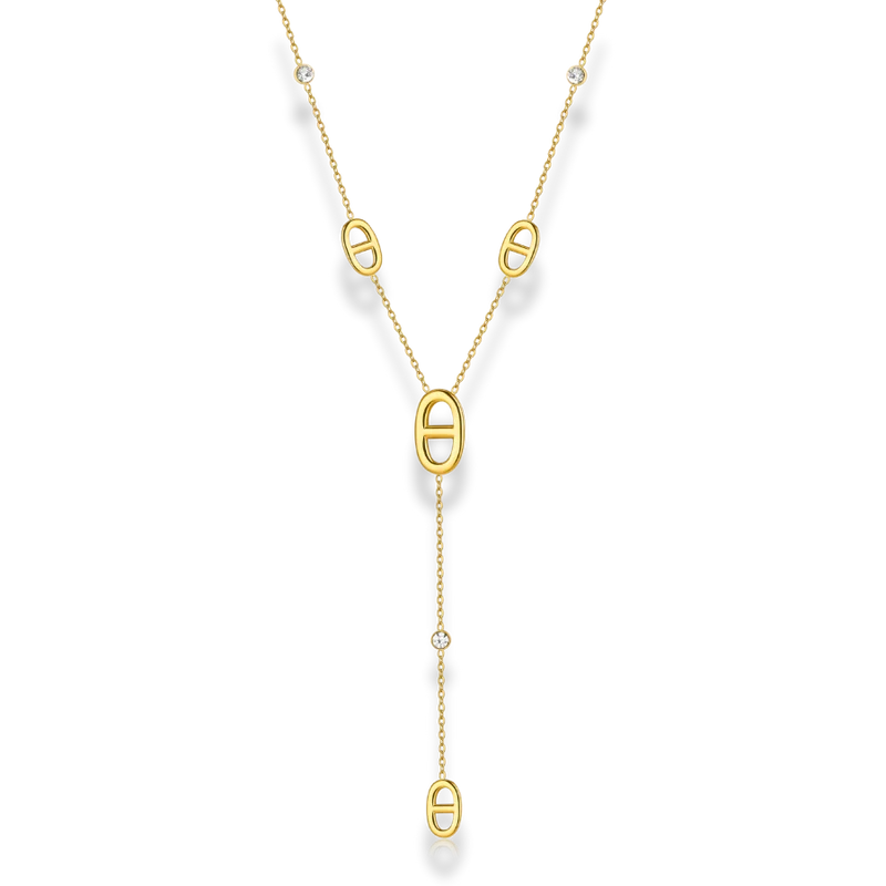 Elegance Deluxe Y Kette 14K Vergoldet