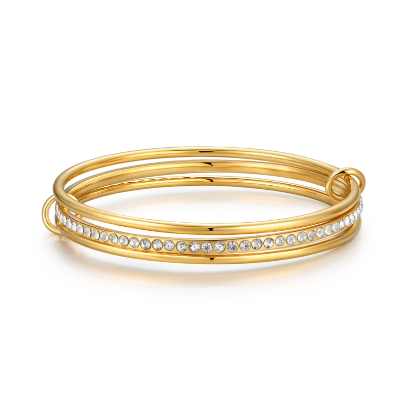 Triple Pave Infinity Armreif 18K Vergoldet
