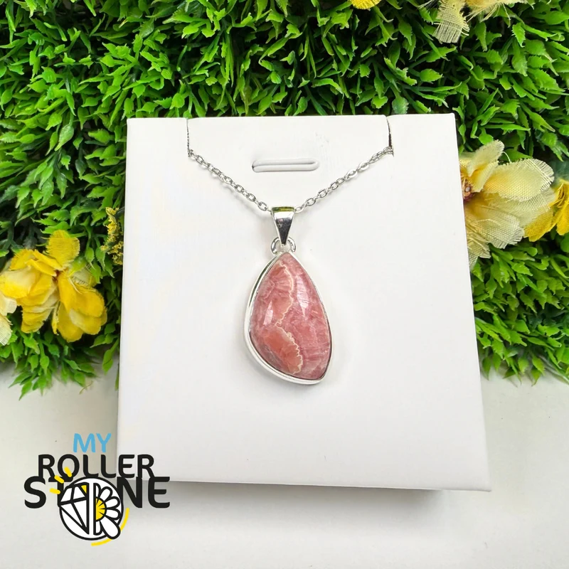 Rhodochrosit-Anhänger aus 925er Sterlingsilber – RDOP2659