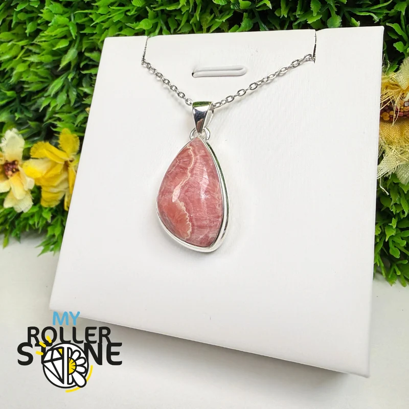 Rhodochrosit-Anhänger aus 925er Sterlingsilber – RDOP2659