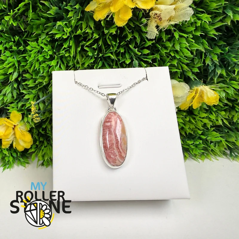 Rhodochrosit-Anhänger aus 925er Sterlingsilber – RDOP2507