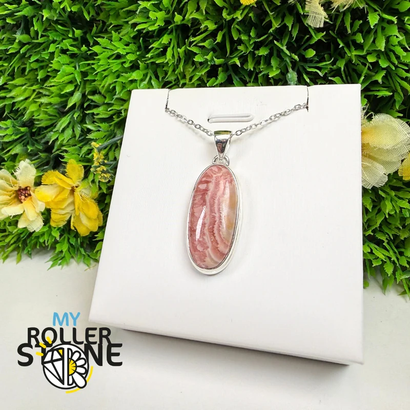 Rhodochrosit-Anhänger aus 925er Sterlingsilber – RDOP2507