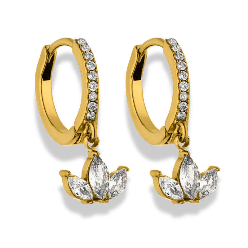 Everlasting Lotus Huggie Hoops 14K Vergoldet
