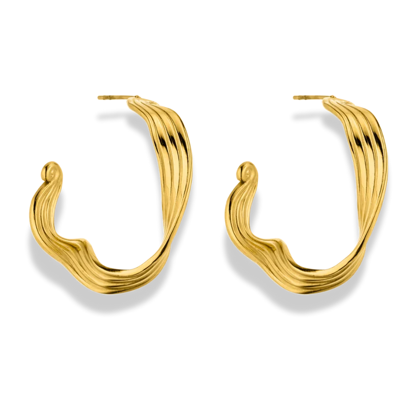 Topsy Turvy Hoop Ohrringe 14K Vergoldet