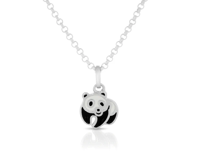 Kette mit Panda 925 Silber Kinderkette Pandabär