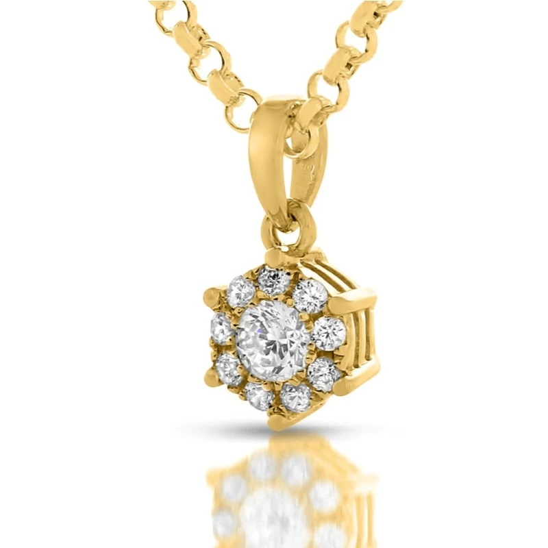 Exklusives Damenschmuck Set vergoldet Zirkonia Anhänger