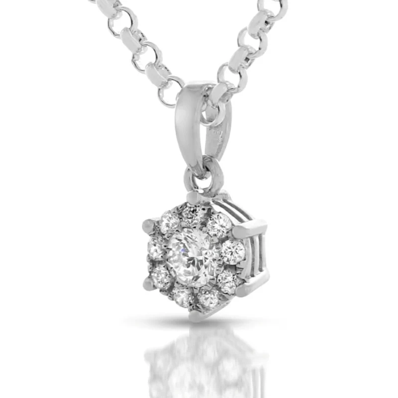 Halskette Damen Zirkonia Anhänger elegantes Schmuckset Frau