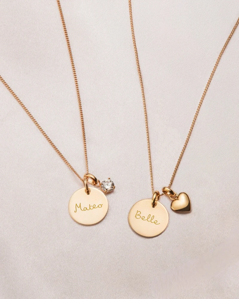 Geboortesteen Coin Ketting - Verguld - Gepersonaliseerde Ketting
