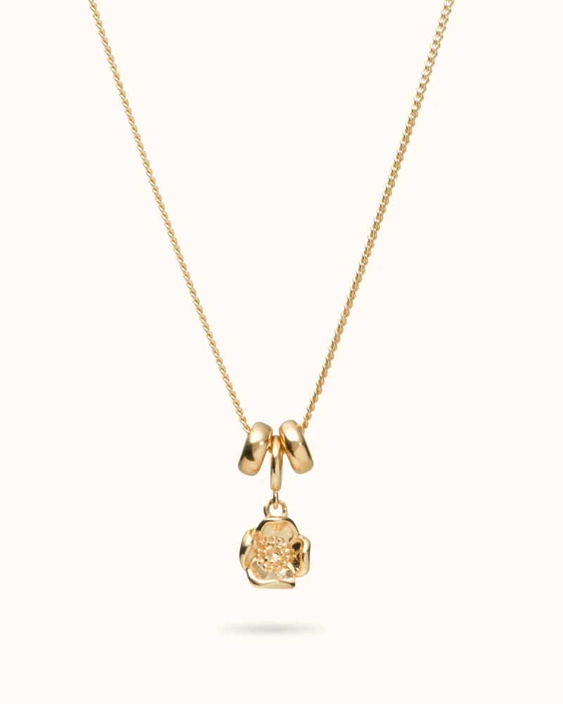 Geboortebloem Sliding Ketting - Verguld - Gepersonaliseerde Ketting