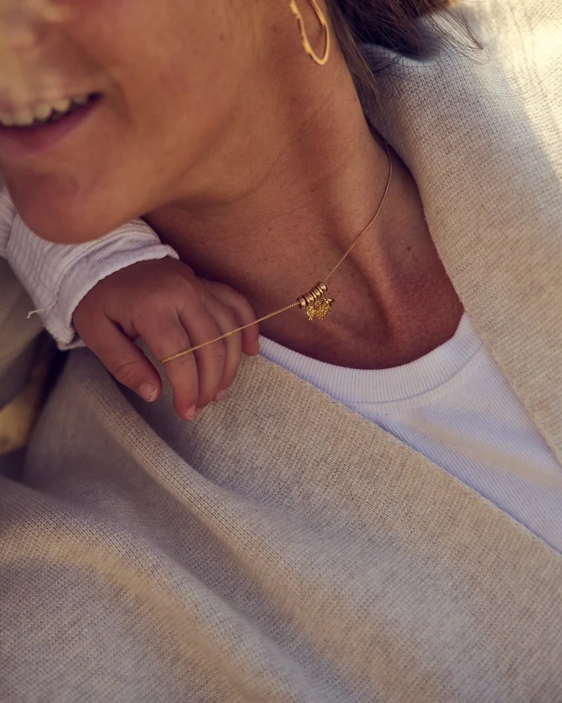 Geboortebloem Sliding Ketting - Verguld - Gepersonaliseerde Ketting