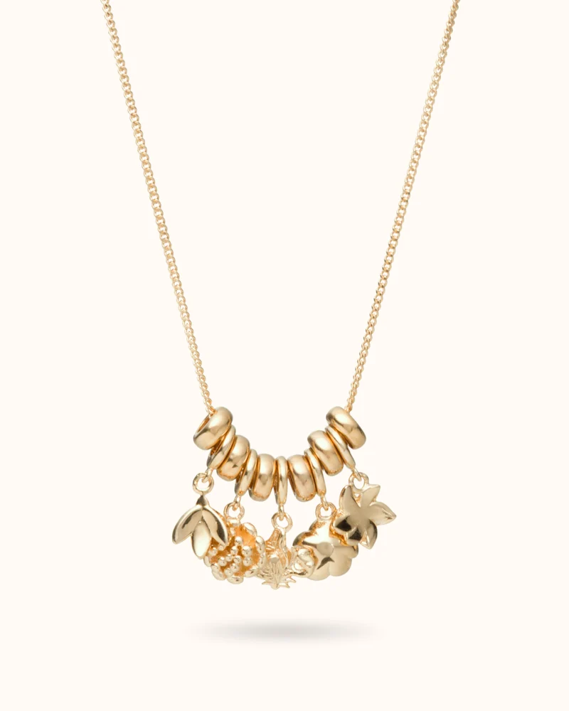 Geboortebloem Sliding Ketting - Verguld - Gepersonaliseerde Ketting