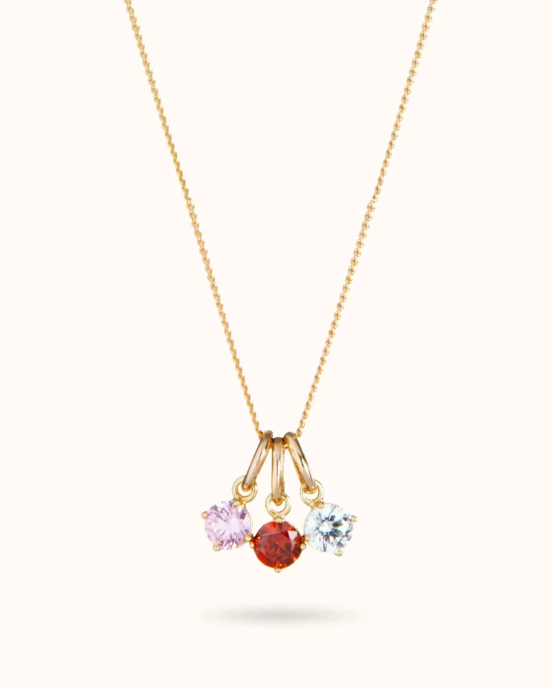 Geboortesteen Charm Ketting - Verguld - Gepersonaliseerde Ketting