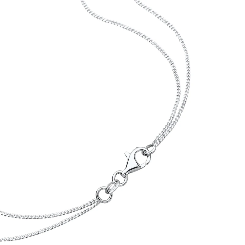 Layer-Halskette Feder & Solitär | Mit Kristallen von Swarovski® (Weiß)