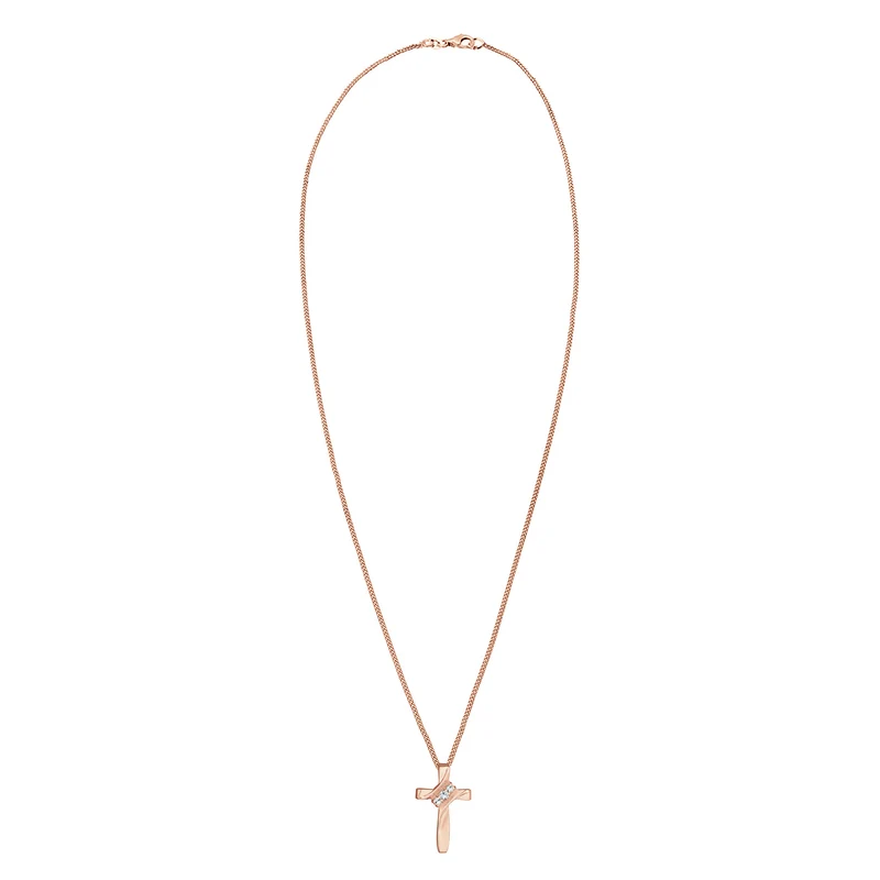 Halskette Kreuz | Mit Kristallen von Swarovski® (Weiß)