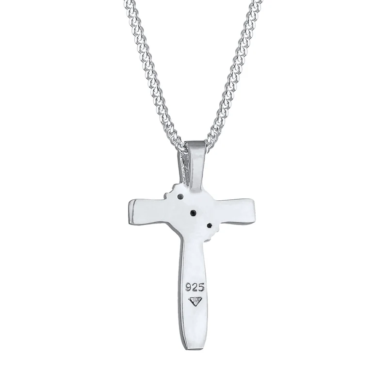 Halskette Kreuz | Mit Kristallen von Swarovski® (Weiß)