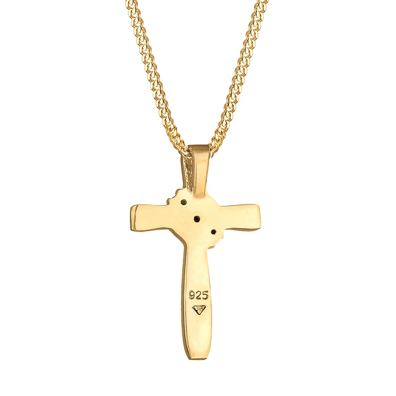 Halskette Kreuz | Mit Kristallen von Swarovski® (Weiß)