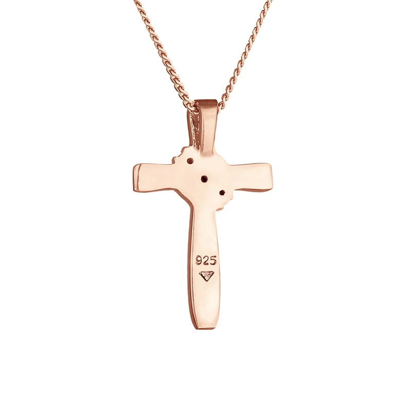 Halskette Kreuz | Mit Kristallen von Swarovski® (Weiß)
