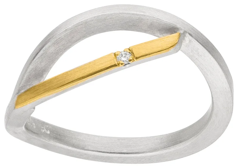 925er Silber Ring feingoldbelegt MANU R1406BR