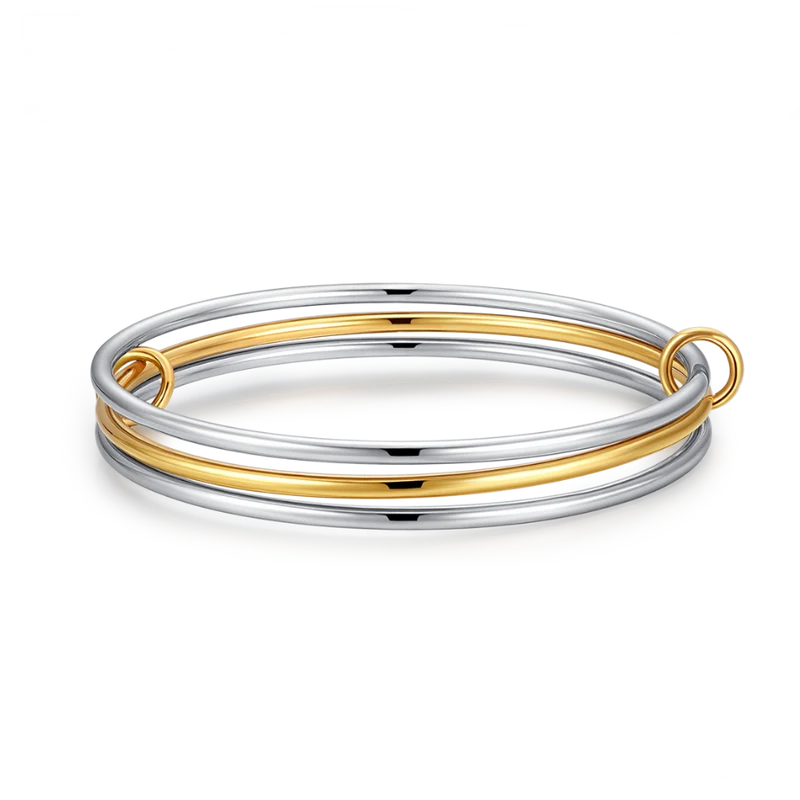 Bi-Color Infinity Armreif 18K Vergoldet
