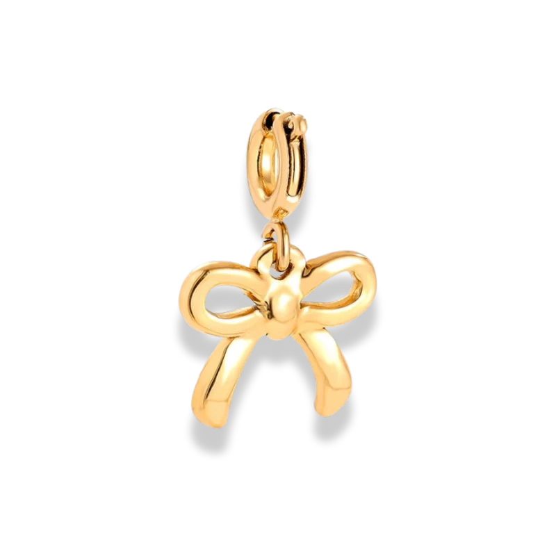 Cute Ribbon Charm 14K Vergoldet