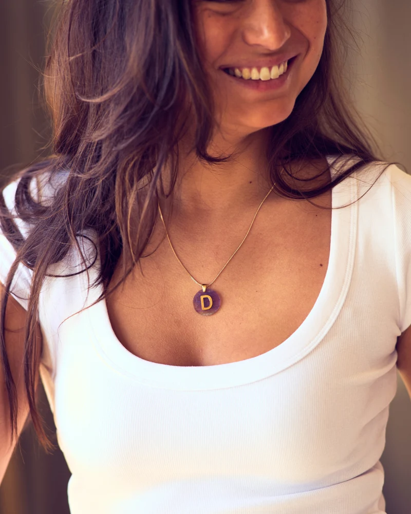Gemstone Initial Ketting - Verguld - Ketting met Initialen