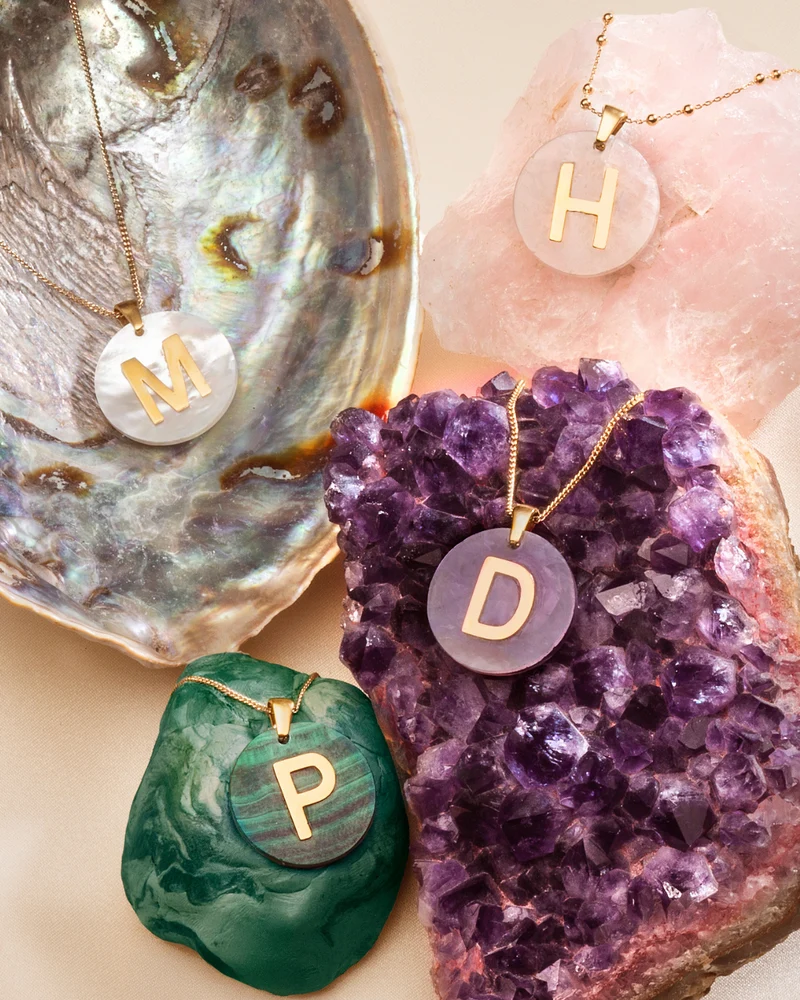 Gemstone Initial Ketting - Verguld - Ketting met Initialen