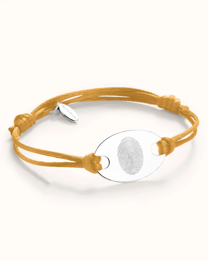Vingerafdruk Oval Armband - Zilver - Gepersonaliseerde Armband