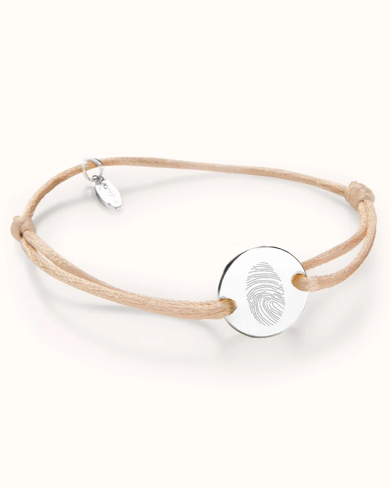 Vingerafdruk Round Armband - Zilver - Gepersonaliseerde Armband