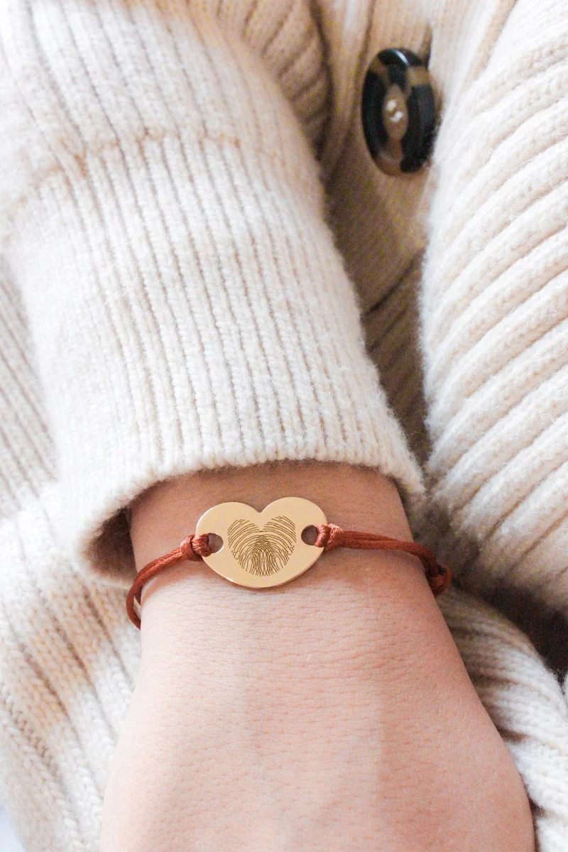 Vingerafdruk Heart Armband - Verguld - Gepersonaliseerde Armband