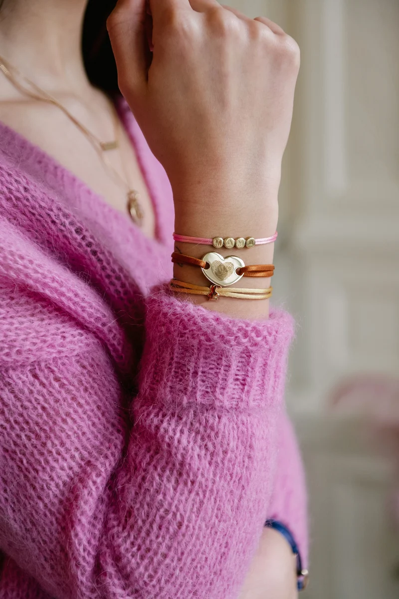 Vingerafdruk Heart Armband - Verguld - Gepersonaliseerde Armband