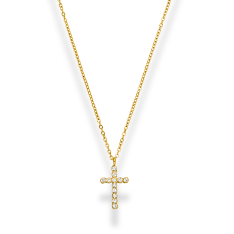 Lucid Cross Kette 14K Vergoldet