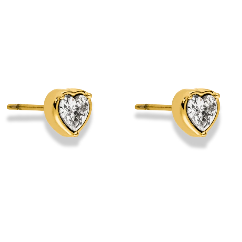 Framed Heart Ohrstecker 14K Vergoldet