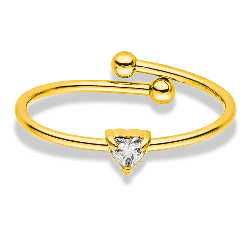 Simple Heart Ring 18K Vergoldet