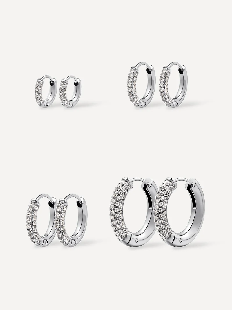 Twinkle Split Ohrringe Set Silber