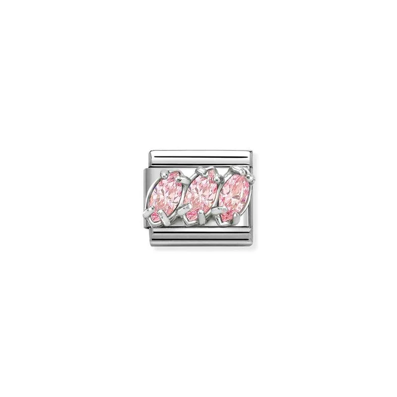 Classic Silver & CZ Pink Trilogy Sparkly & Stones Charms