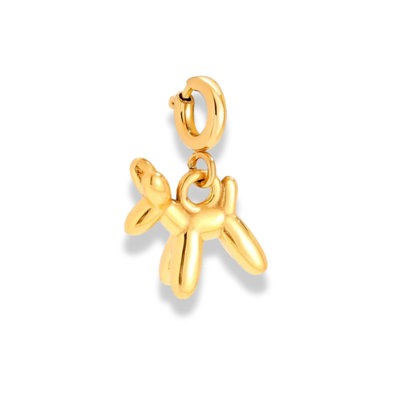 Balloon Dog Charm 14K Vergoldet