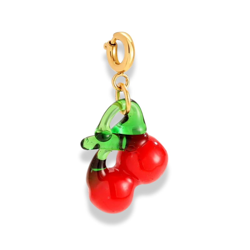 Glas Cherry Charm 14K Vergoldet