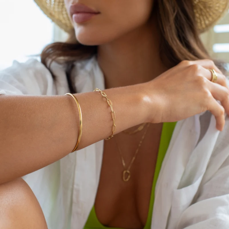 Gold Paperclip Bracelet