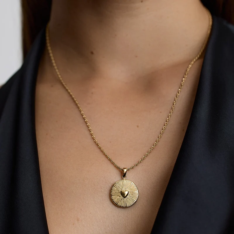 Gold Heart Talisman Necklace