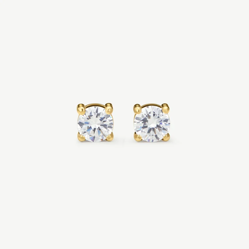 Gold Classic Tennis Stud Earrings