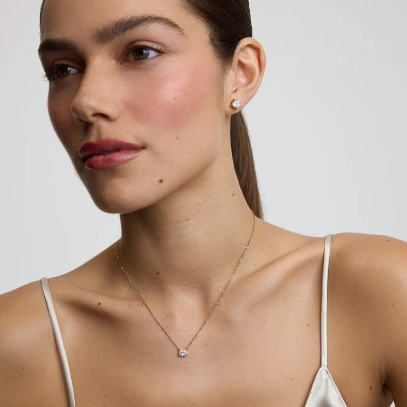 Gold Classic Tennis Stud Earrings
