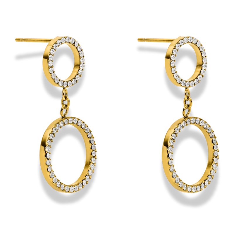 Pave Double Karma Ohrstecker 14K Vergoldet