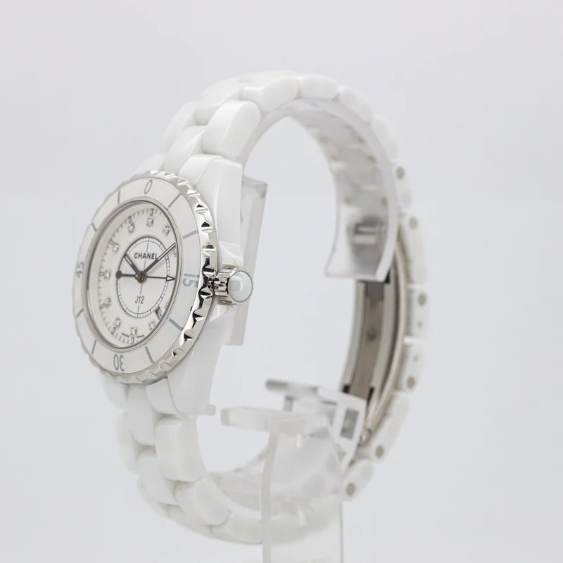 Chanel J12 33mm H0968 White Ceramic Diamond Dial