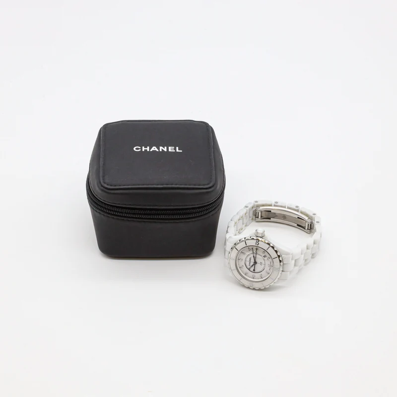 Chanel J12 33mm H0968 White Ceramic Diamond Dial