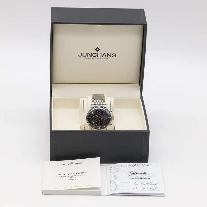 Junghans Meister Chronoscope 40mm 027/4429.46 Edelstahl NEU!!
