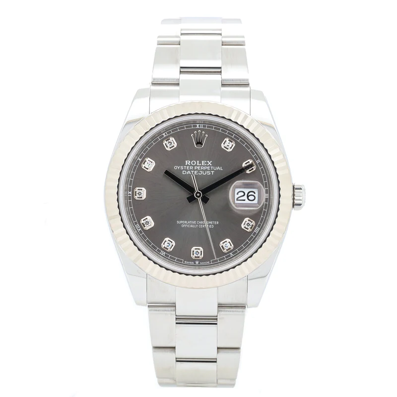 Rolex Datejust 41 126334 Rhodium Diamond Dial Qyster